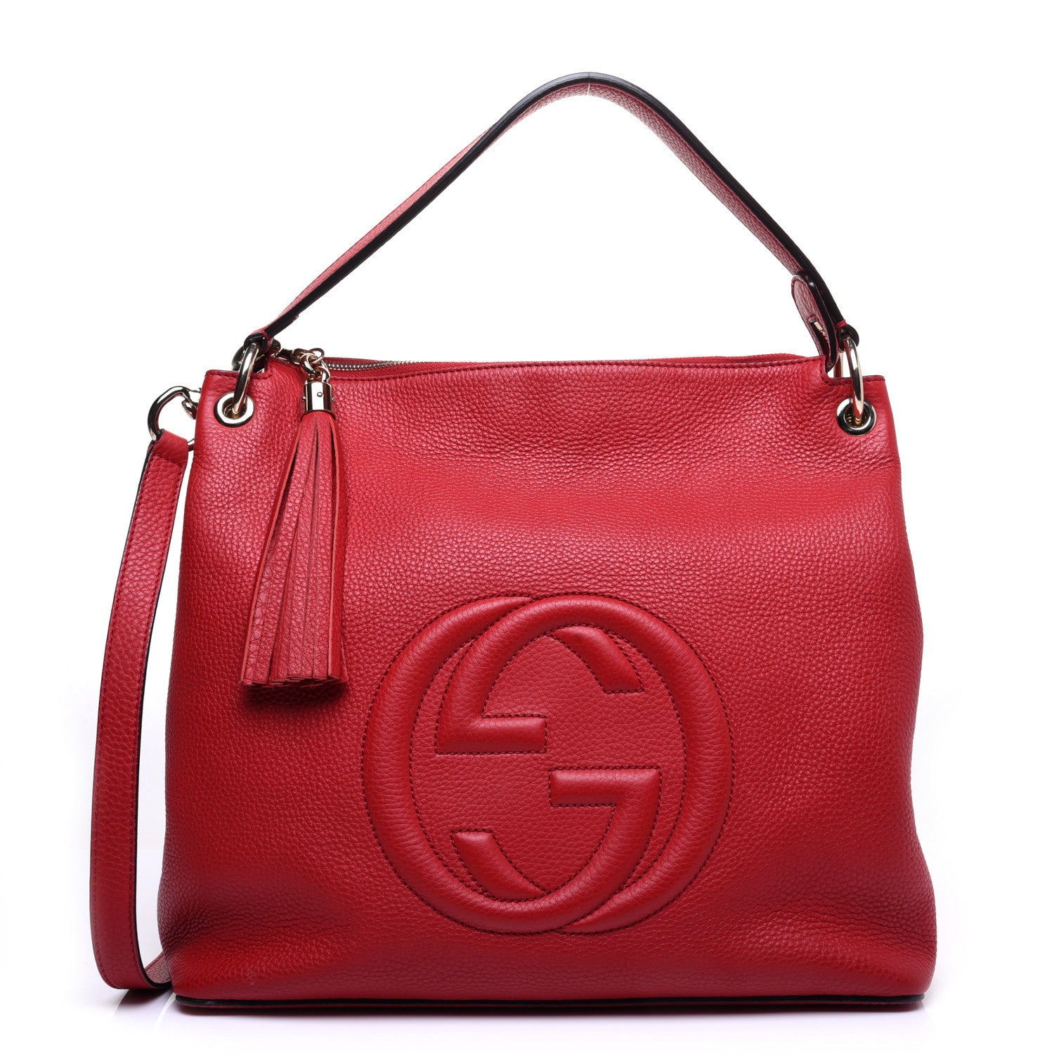 Gucci Pebbled Calfskin Large Soho Hobo Tabasco Red 1 of 11