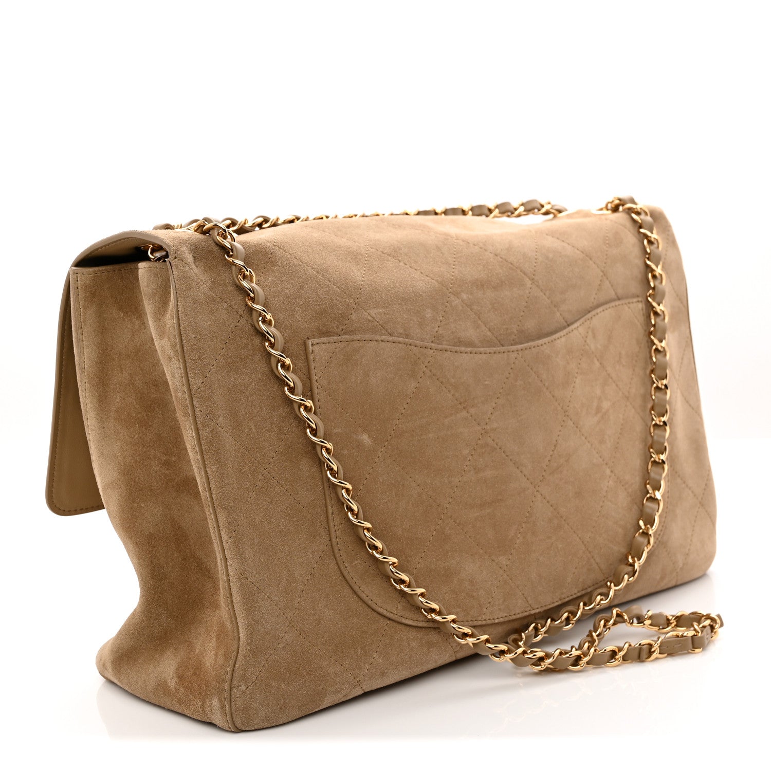 Chanel Suede Calfskin Souplissimo Maxi Flap Dark Beige 6 of 19