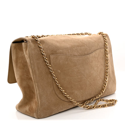 Chanel Suede Calfskin Souplissimo Maxi Flap Dark Beige 6 of 19