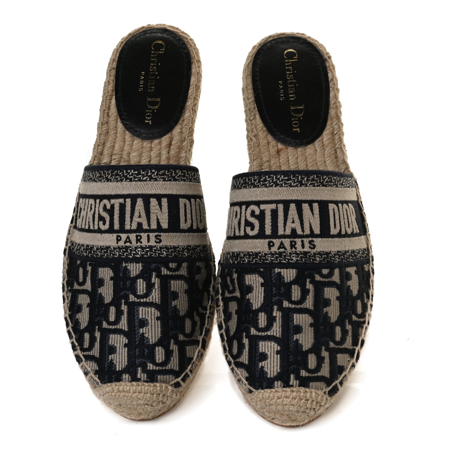 Oblique Embroidered Granville Espadrille 15mm Slippers 38.5 Deep Blue