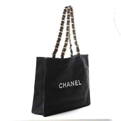 Chanel Canvas Chain Jumbo CC Tote Black 2 of 10