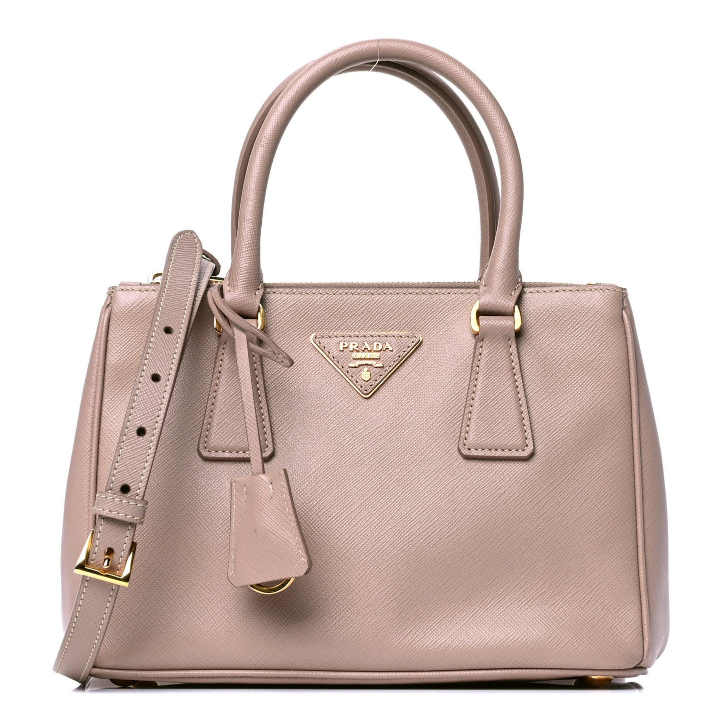 Saffiano Mini Galleria Double Zip Tote Cammeo