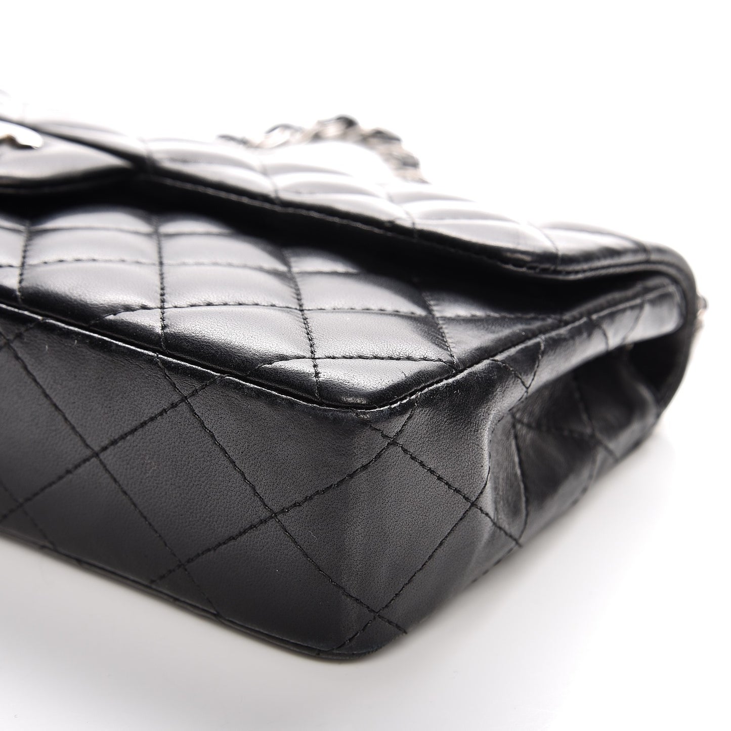 Lambskin Quilted East West Flap Black