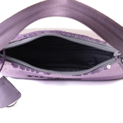 Prada Paillettes Sequin Mini Re-Edition 2000 Bag Lilium Black 6 of 13