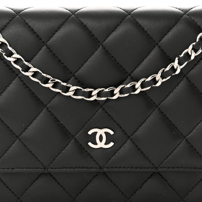 Chanel Lambskin Quilted Wallet On Chain WOC Black 9 of 13