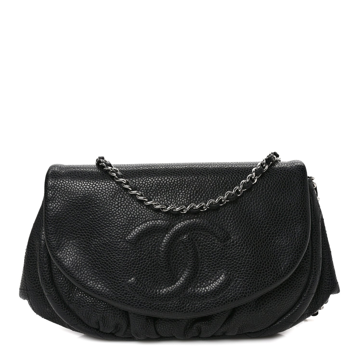 Chanel Caviar Half Moon Wallet On Chain WOC Black 1 of 11