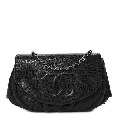 Chanel Caviar Half Moon Wallet On Chain WOC Black 1 of 11