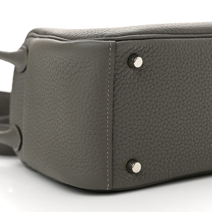 Hermes Taurillon Clemence Mini Lindy 20 Gris Meyer 9 of 11