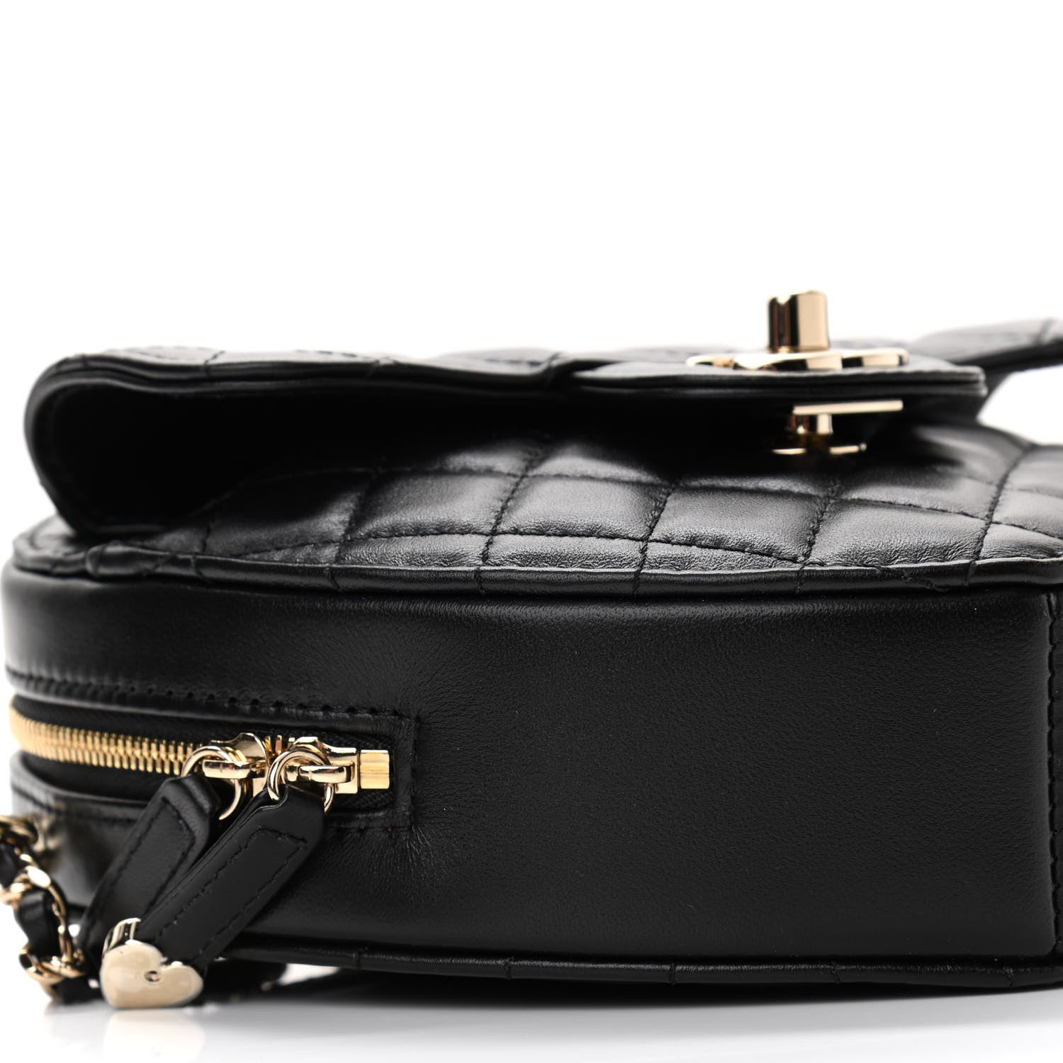 Chanel Lambskin Quilted CC In Love Heart Bag Black 9 of 11