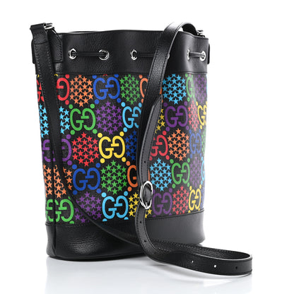Gucci GG Supreme Monogram Psychedelic Bucket Bag Black 3 of 10