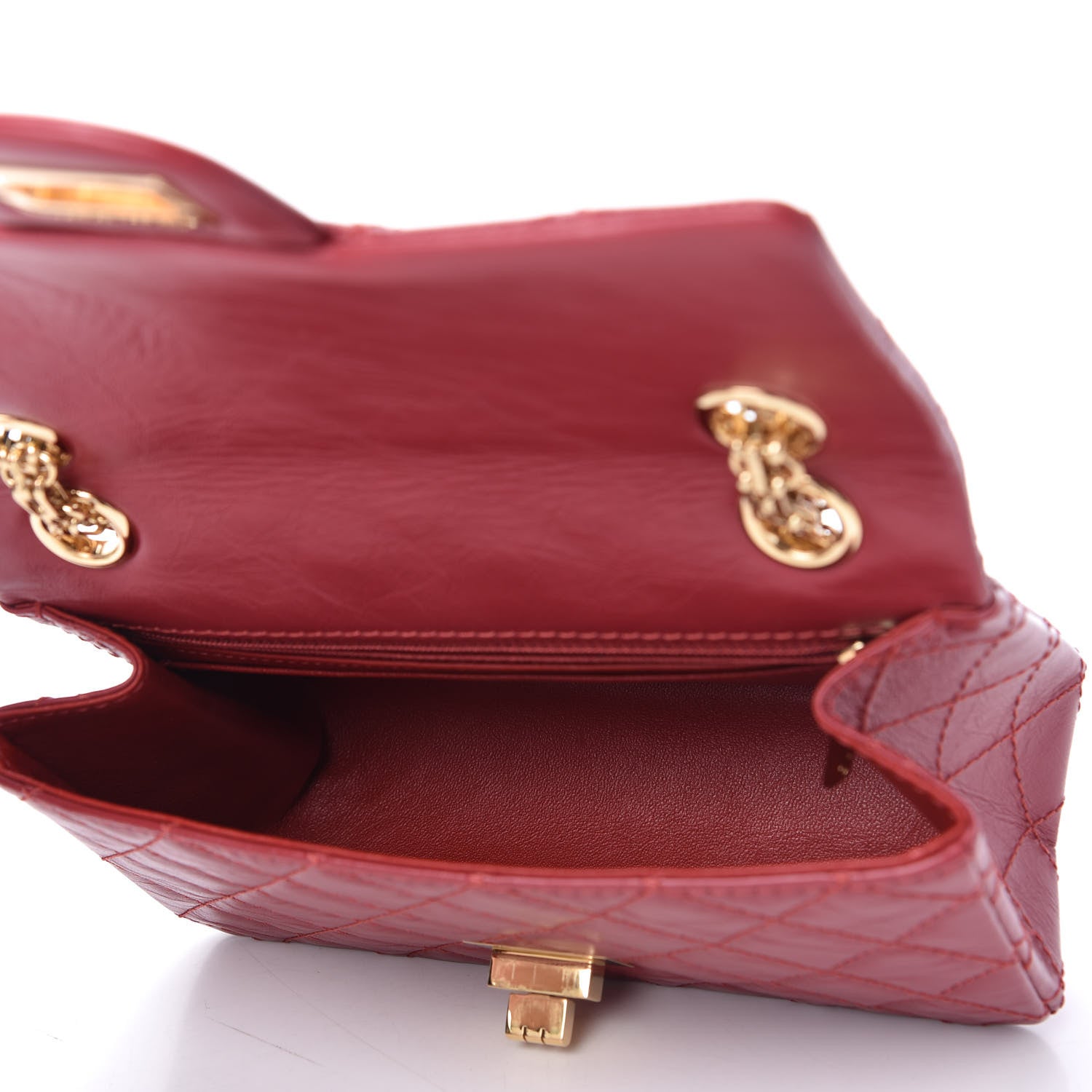 Chanel Aged Calfskin Quilted 2.55 Reissue Mini Flap Red 5 of 11