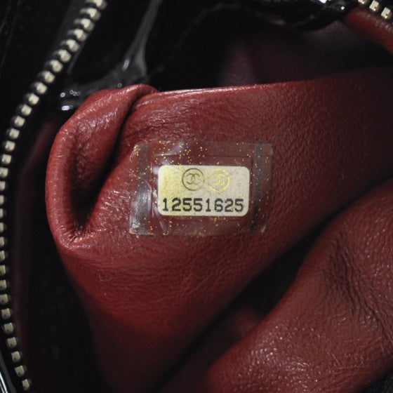 Patent Small CC Bonbons Candy Wristlet Black