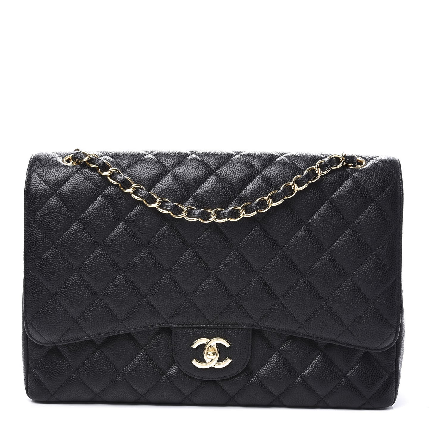 Caviar Quilted Maxi Single Flap Black