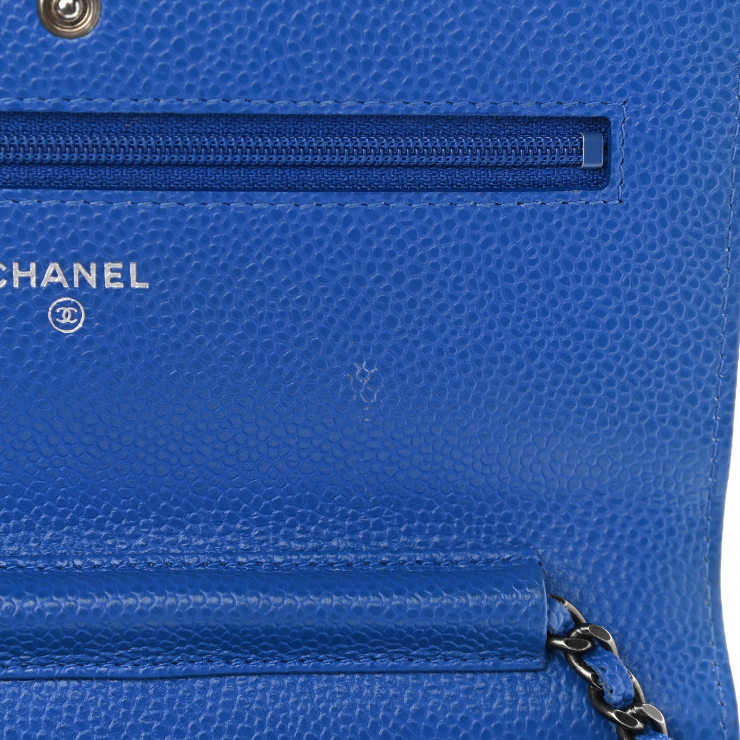 Chanel Caviar Quilted Wallet On Chain WOC Blue 9 of 16