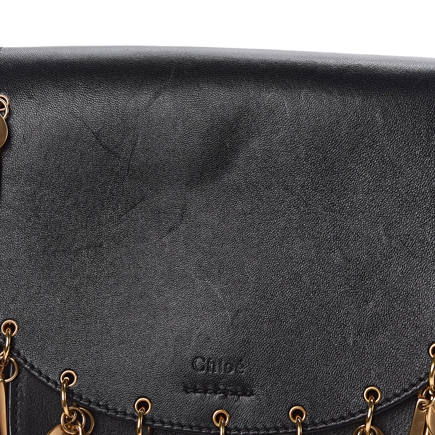 Calfskin Small Charm Hudson Shoulder Bag Black