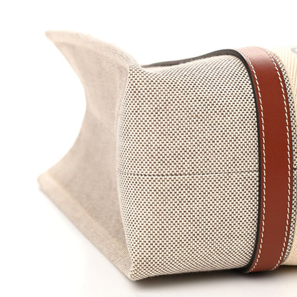 Chloe Cotton Calfskin Medium Woody Ribbon Tote White Brown 5 of 10