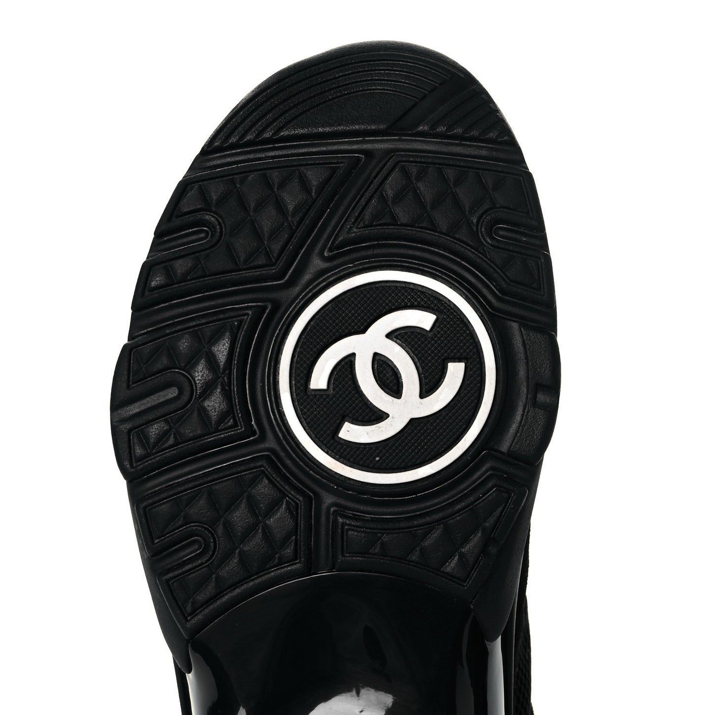 Fabric Calfskin Suede CC Sneakers 37.5 Black