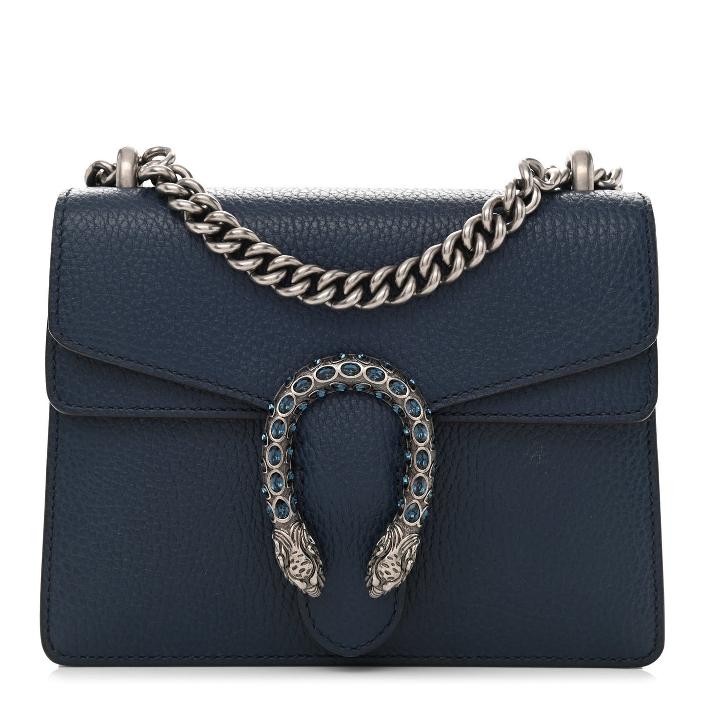 Dollar Calfskin Crystal Mini Dionysus Shoulder Bag Blue Agata Montana Sapphire