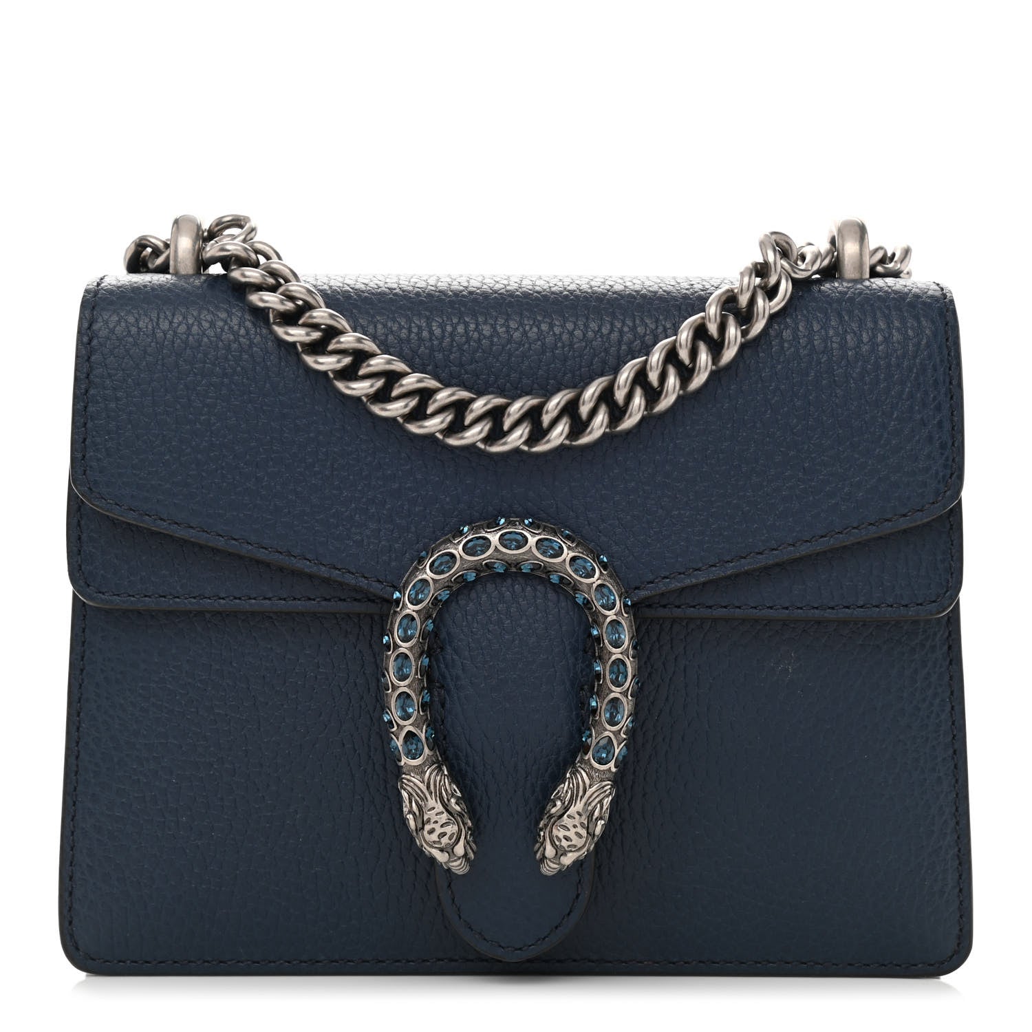 Gucci Dollar Calfskin Crystal Mini Dionysus Shoulder Bag Blue Agata Montana Sapphire 1 of 9