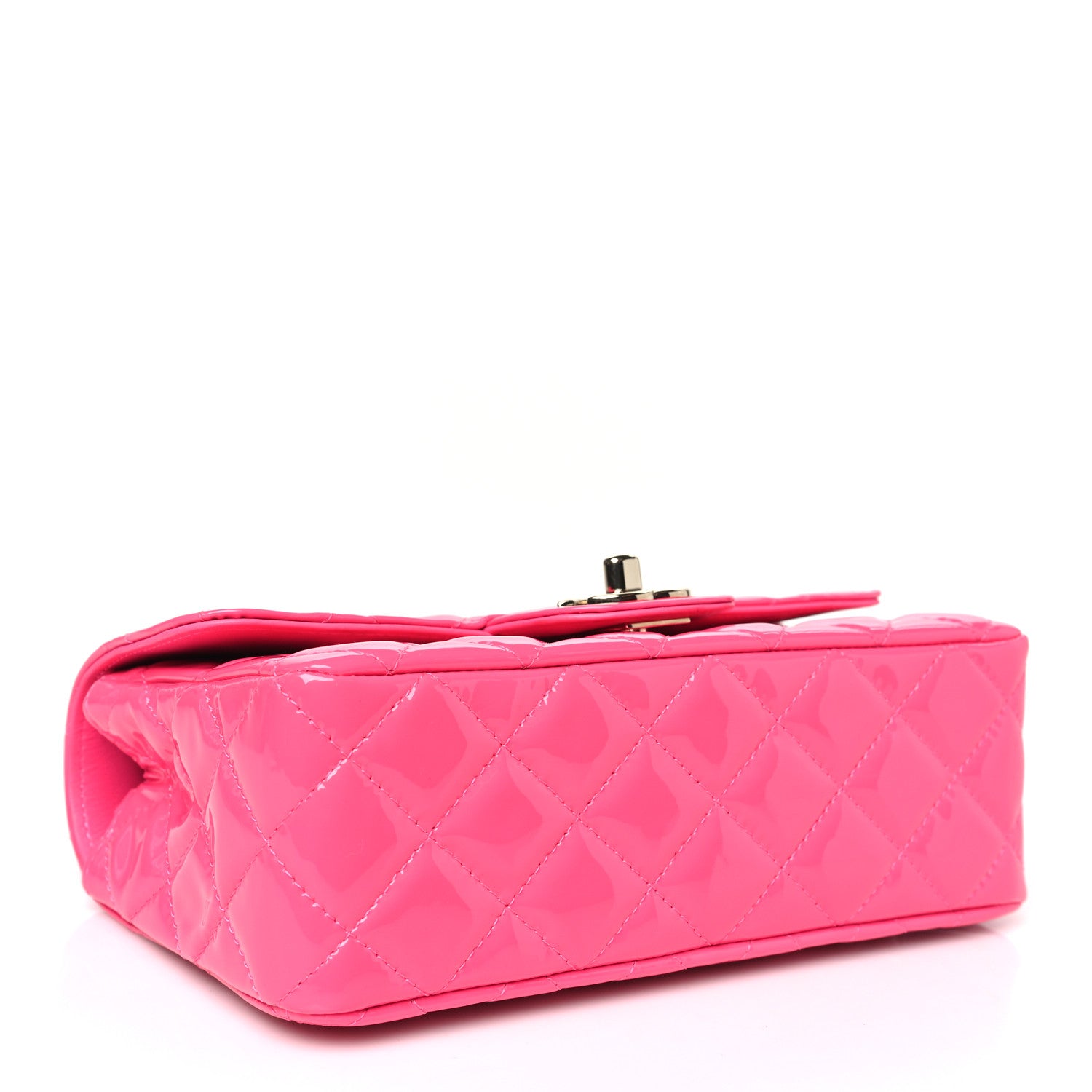 Chanel Patent Calfskin Quilted Mini Rectangular Flap Pink 4 of 11