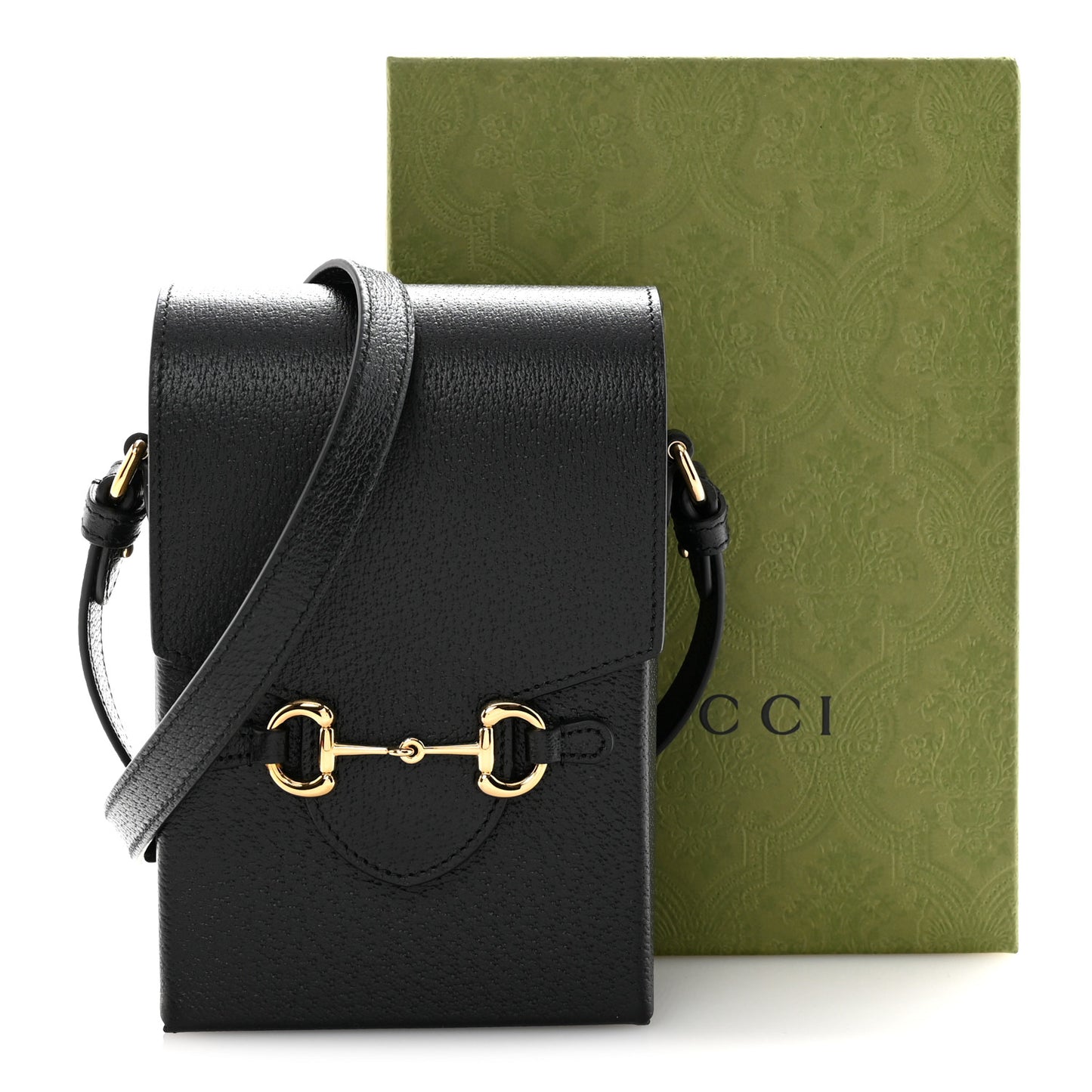 Dollar Calfskin Vertical Horsebit 1955 Crossbody Bag Black