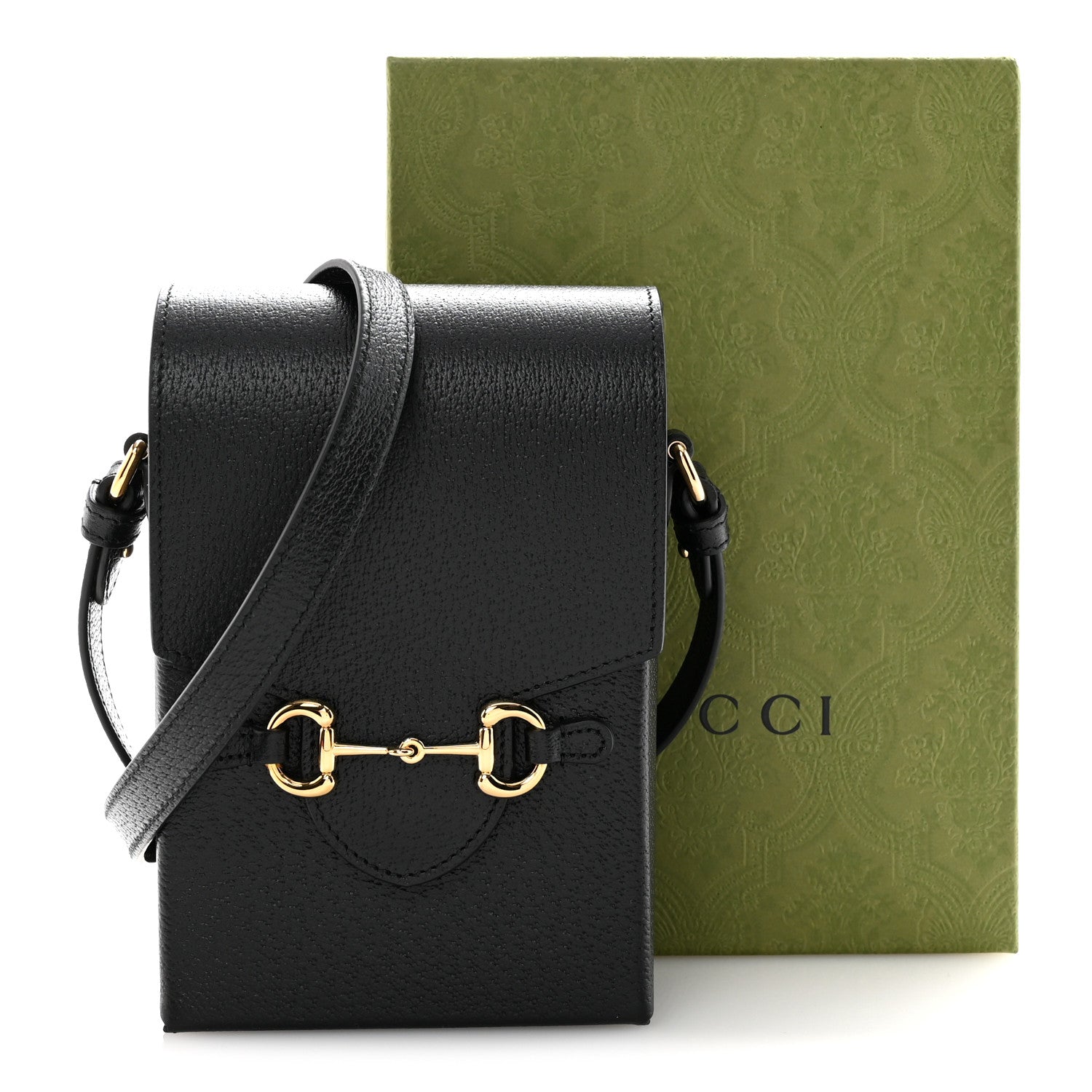 Gucci Dollar Calfskin Vertical Horsebit 1955 Crossbody Bag Black 11 of 11