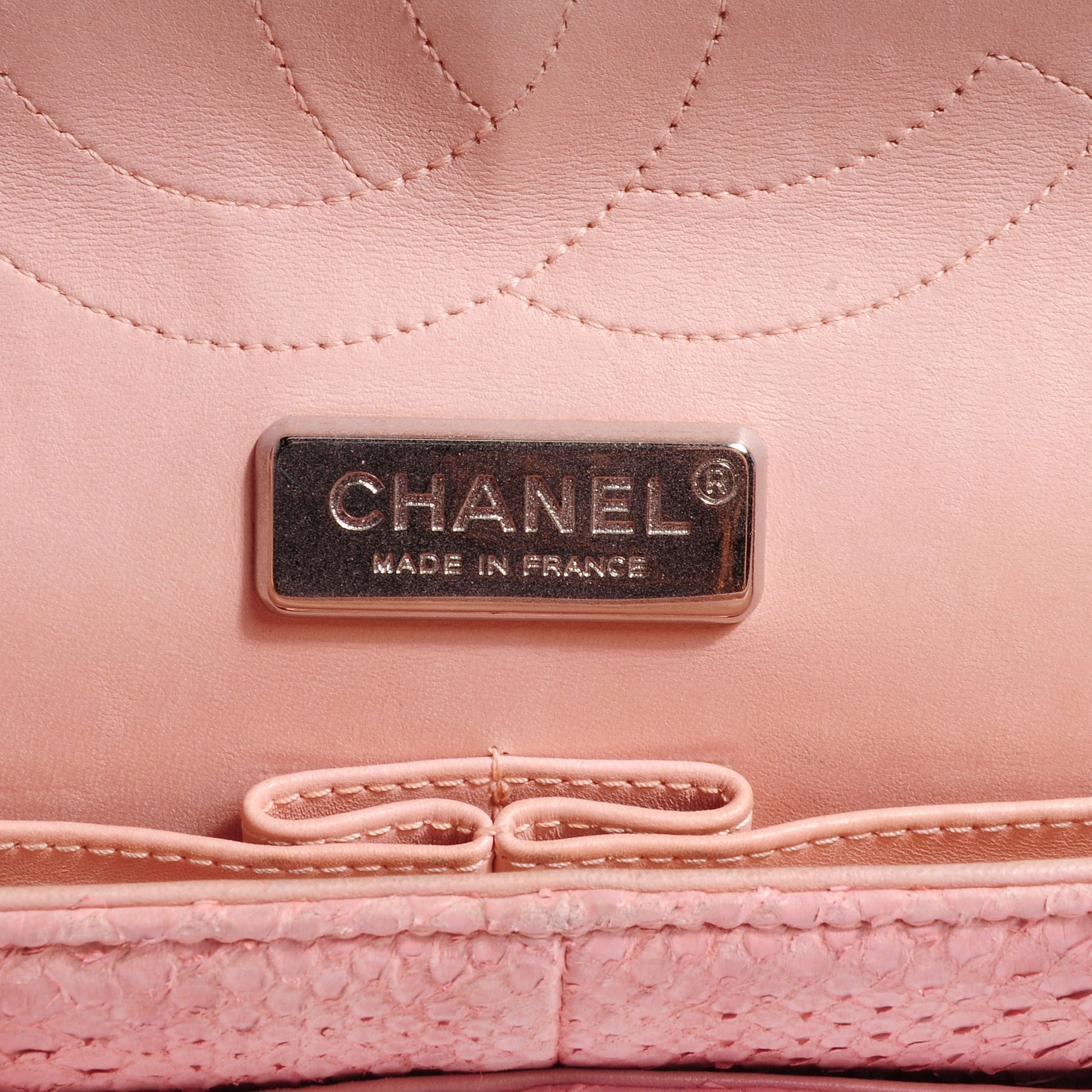 Chanel Matte Python Jumbo Double Flap Pink 6 of 8