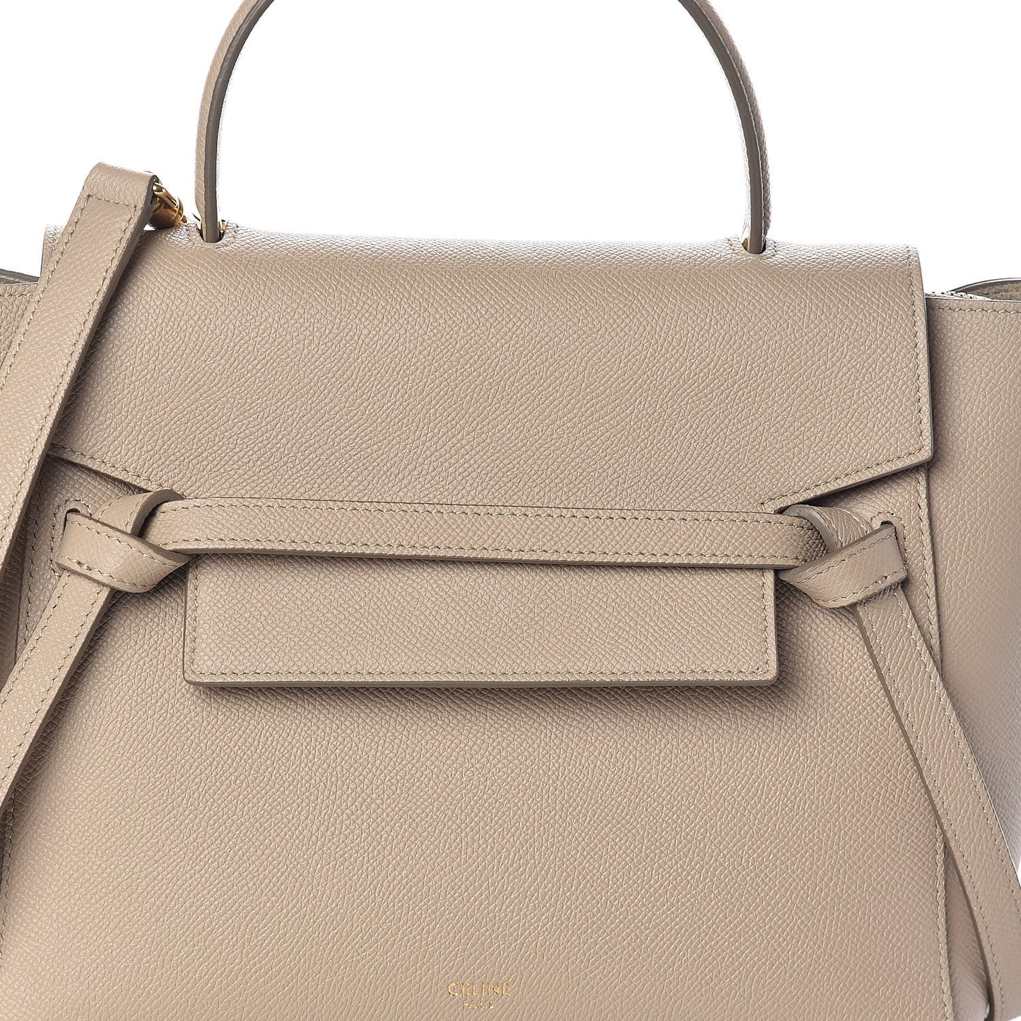 Grained Calfskin Micro Belt Bag Light Taupe