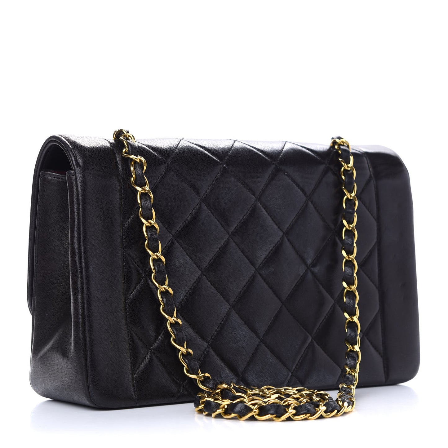 Lambskin Quilted Medium Single Flap Black