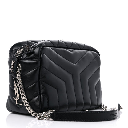 Saint Laurent Calfskin Y Quilted Monogram Small Loulou Bowling Bag Black 3 of 11