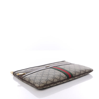 Gucci GG Supreme Monogram Large Ophidia Pouch Clutch Brown 3 of 8