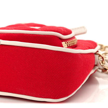 Chanel Canvas Calfskin Tennis Racket Mini Bag Red White 11 of 12