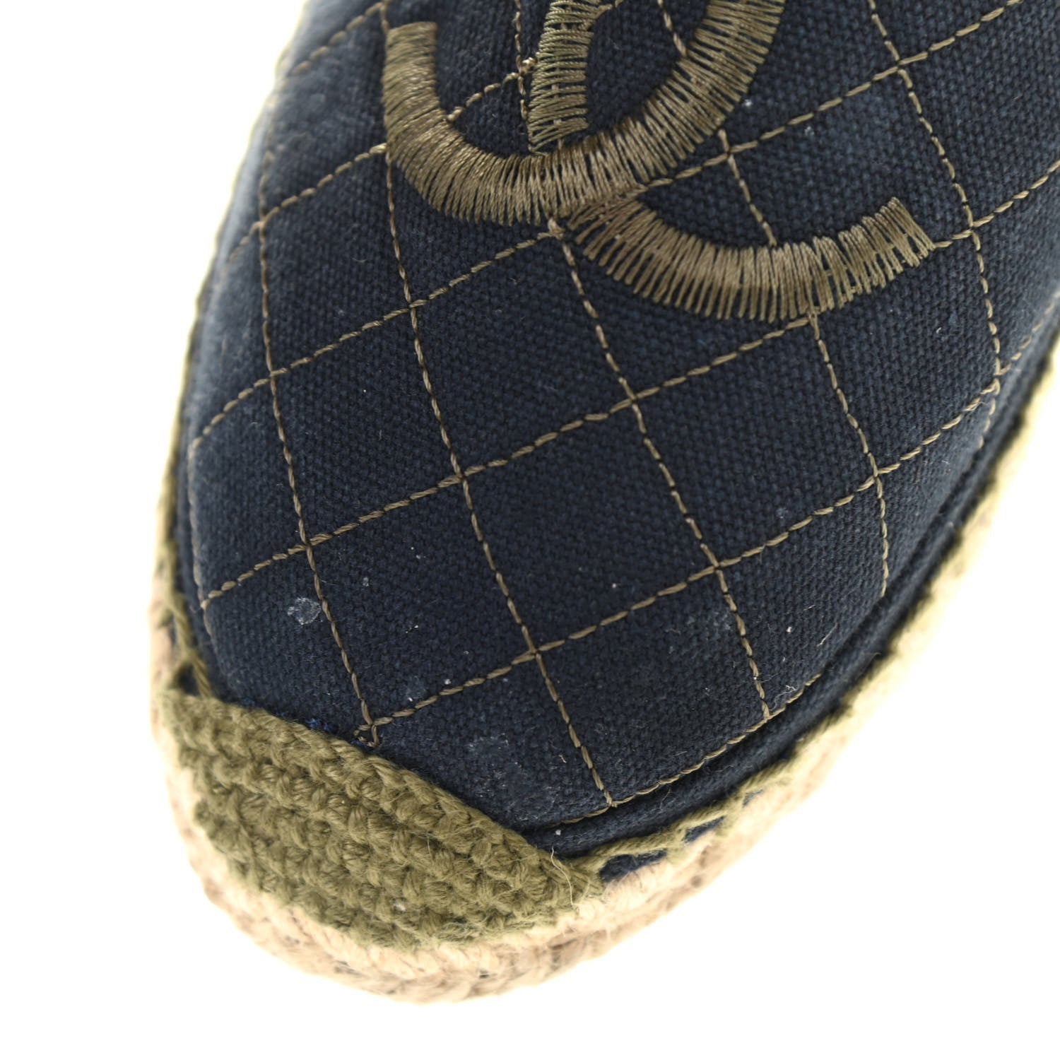 Chanel Fabric Biarritz CC Espadrilles 39 Blue Green 9 of 13