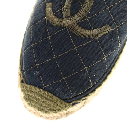 Chanel Fabric Biarritz CC Espadrilles 39 Blue Green 9 of 13