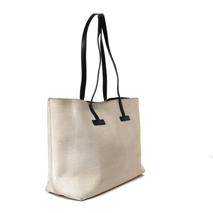 Tom Ford Canvas Calfskin T Tote Beige 3 of 19