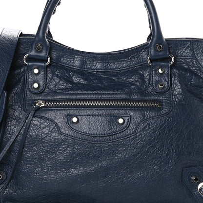 Balenciaga Agneau Classic Silver Hardware City Bleu Obscur 7 of 10