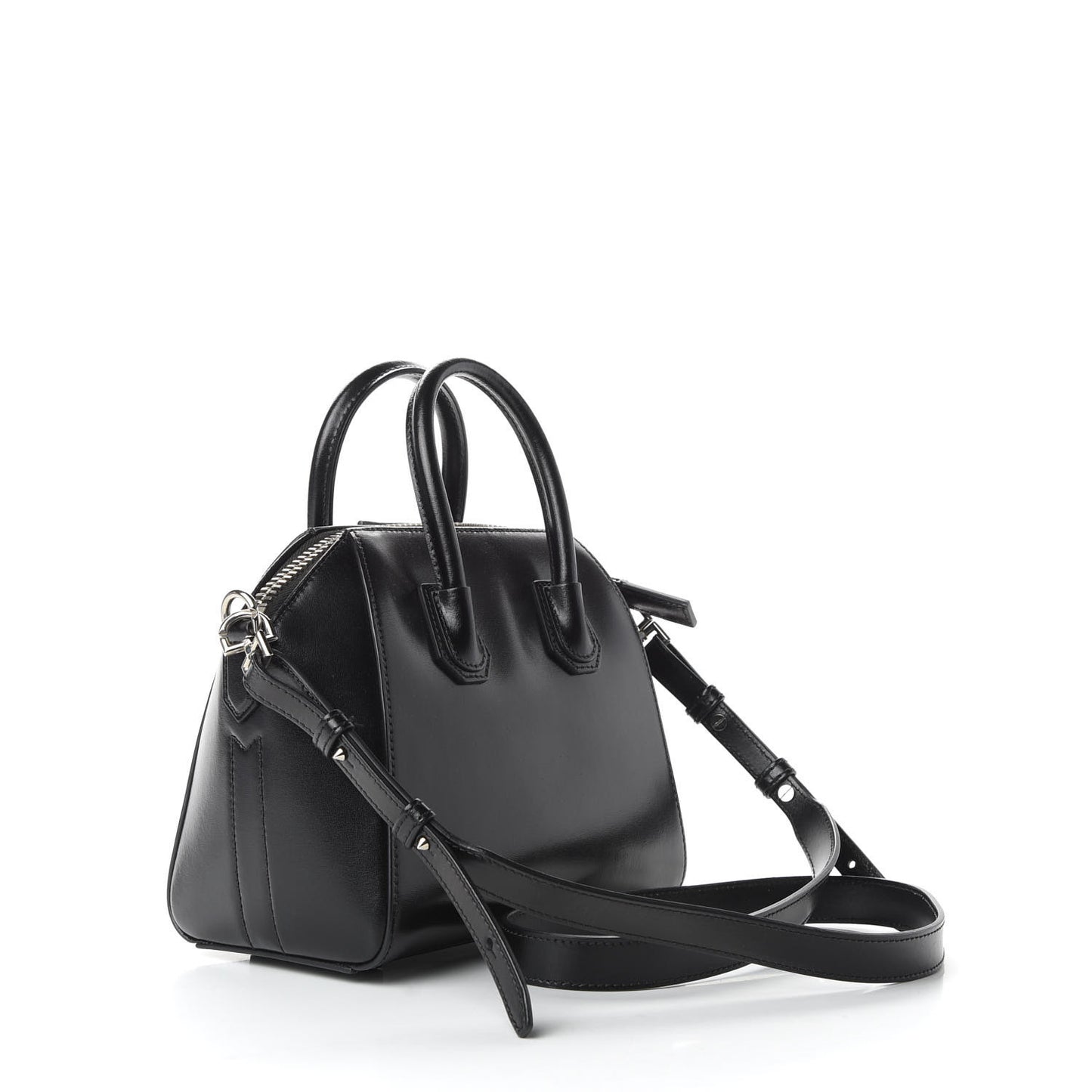 Shiny Lord Calfskin Mini Antigona Black