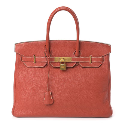 Hermes Taurillon Clemence Birkin 35 Sanguine 1 of 19
