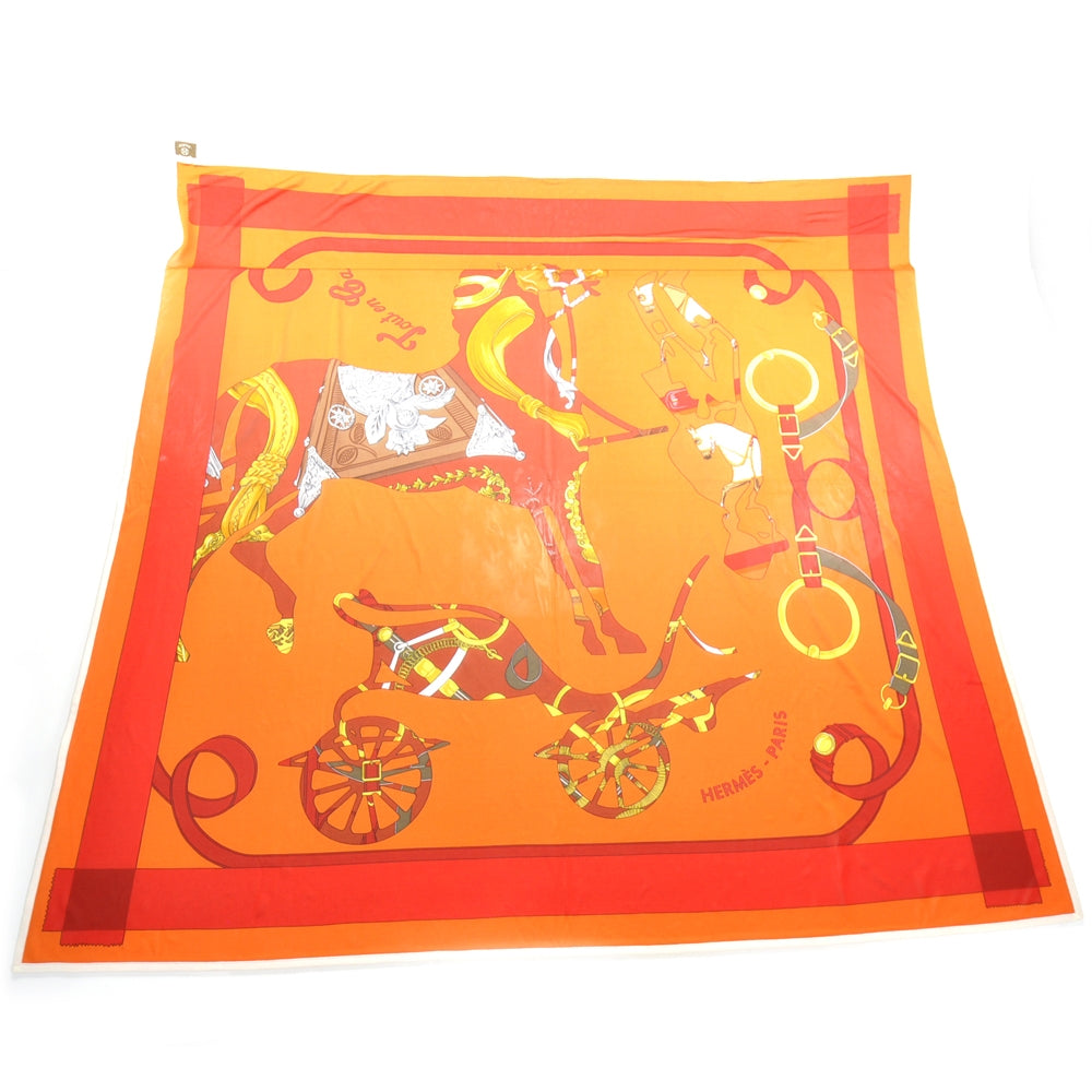 Silk Jersey Tout en Carre Scarf 90 Orange