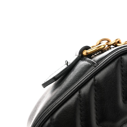 Gucci Calfskin Matelasse Mini GG Marmont Chain Shoulder Bag Black 14 of 14