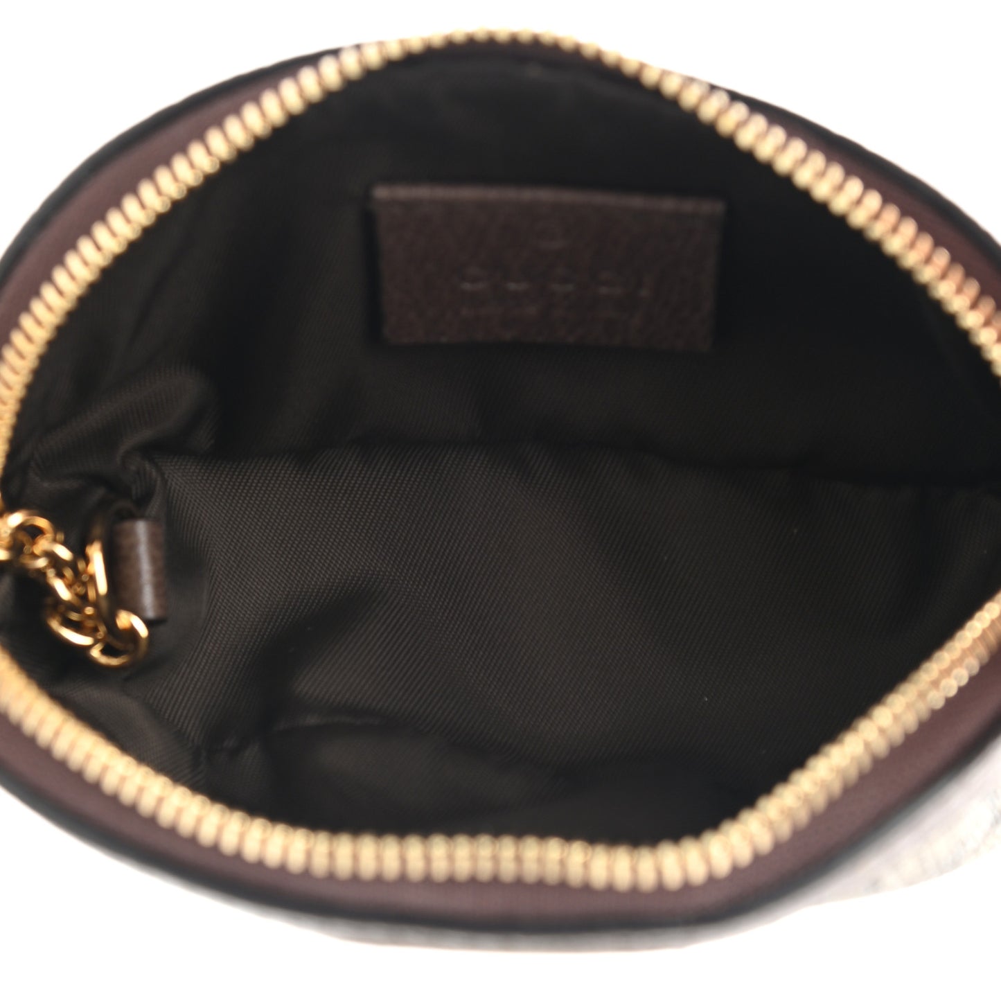 GG Supreme Monogram Web Ophidia Dome Key Pouch Beige New Acero