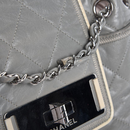 Chanel Glazed Lambskin Quilted Large North South Tote Grey 15 of 15