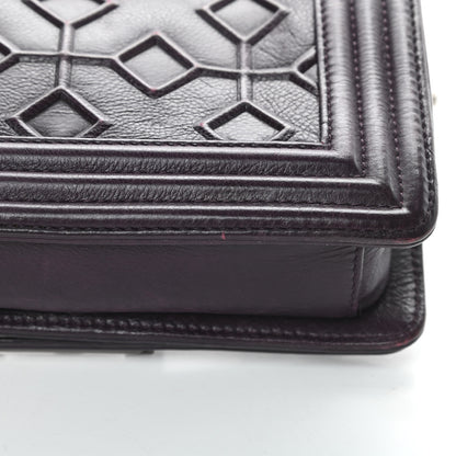 Chanel Calfskin Crystal Embossed Small Boy Flap Plum 14 of 15
