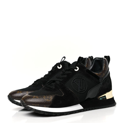 Louis Vuitton Suede Monogram Run Away Sneakers 39 Black 3 of 10