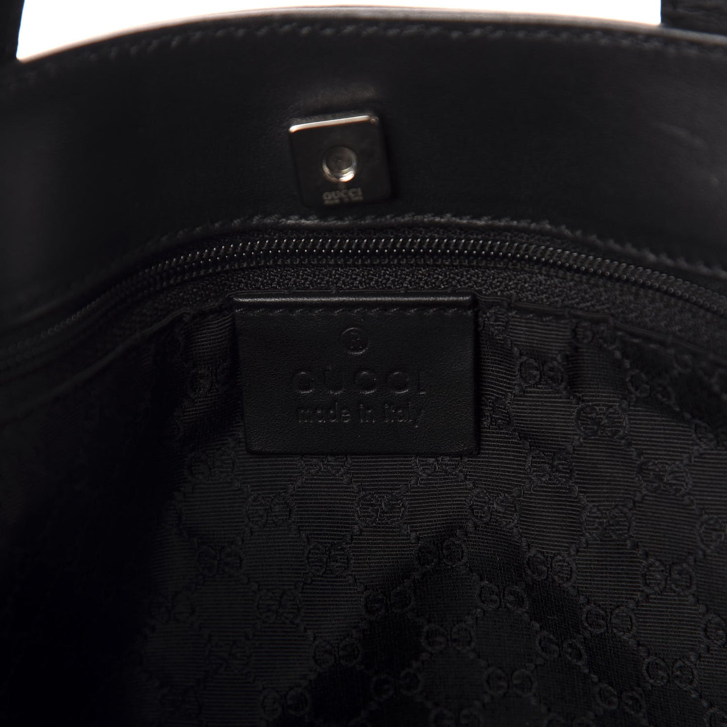 Calfskin Web Tote Bag Black