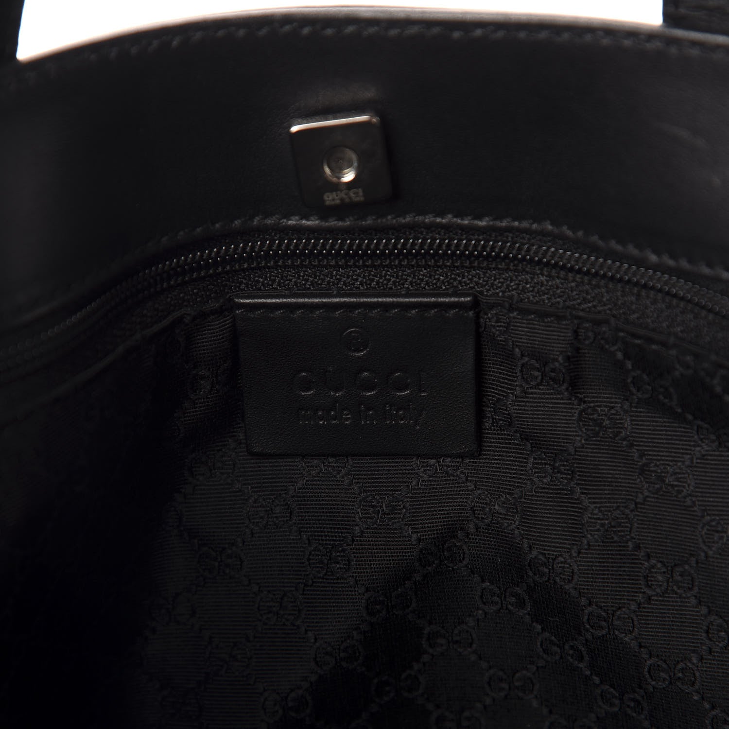 Gucci Calfskin Web Tote Bag Black 8 of 10