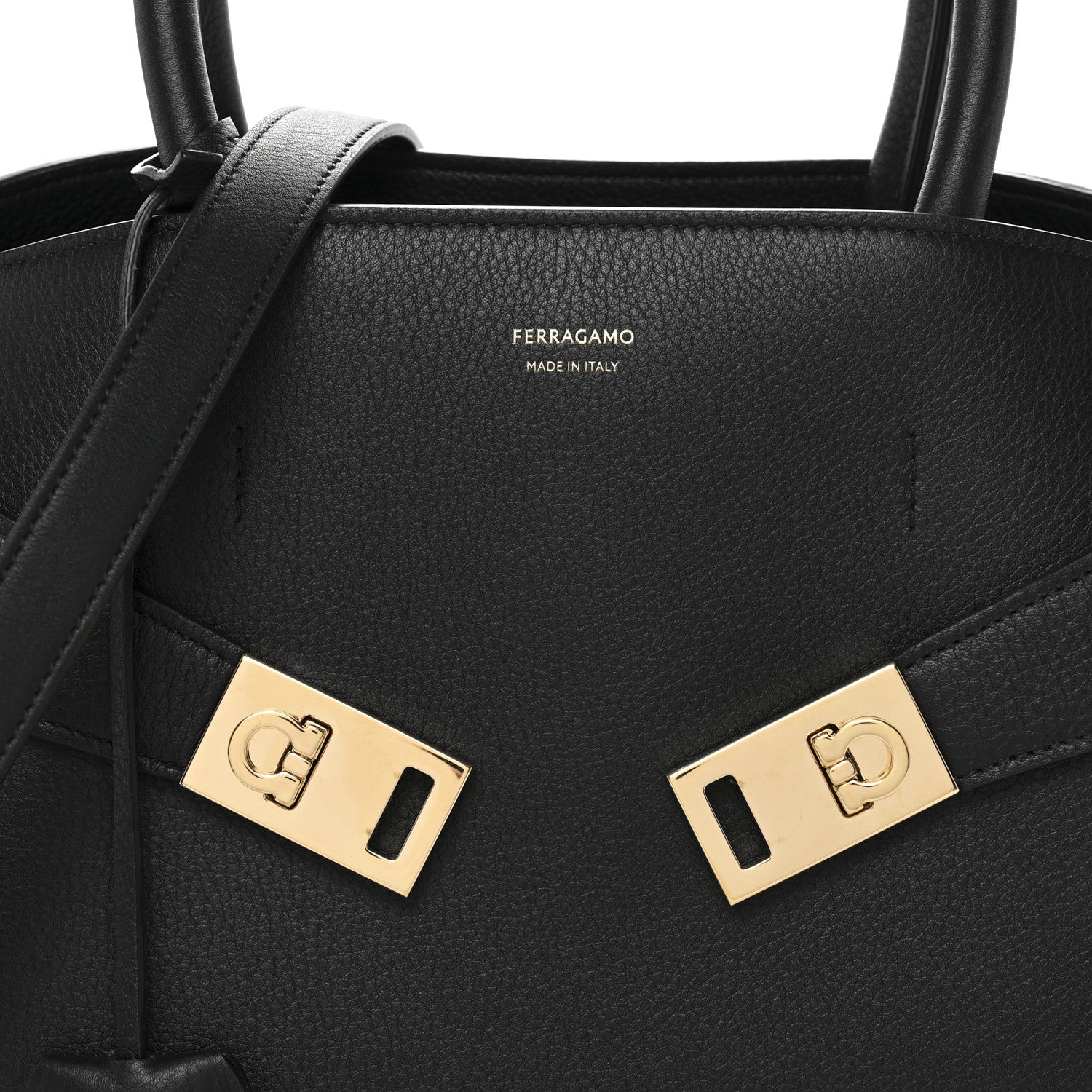 Salvatore Ferragamo Calfskin Small Hug Bag Black 7 of 10