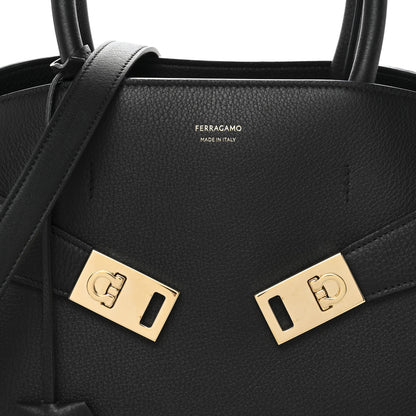 Salvatore Ferragamo Calfskin Small Hug Bag Black 7 of 10