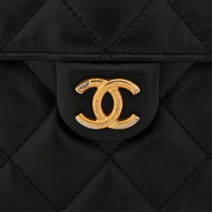 Chanel Shiny Crumpled Calfskin Quilted Medium Chanel 25 Handbag Black 11 of 11