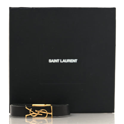 Saint Laurent Calfskin Monogram Bracelet M Black 10 of 12